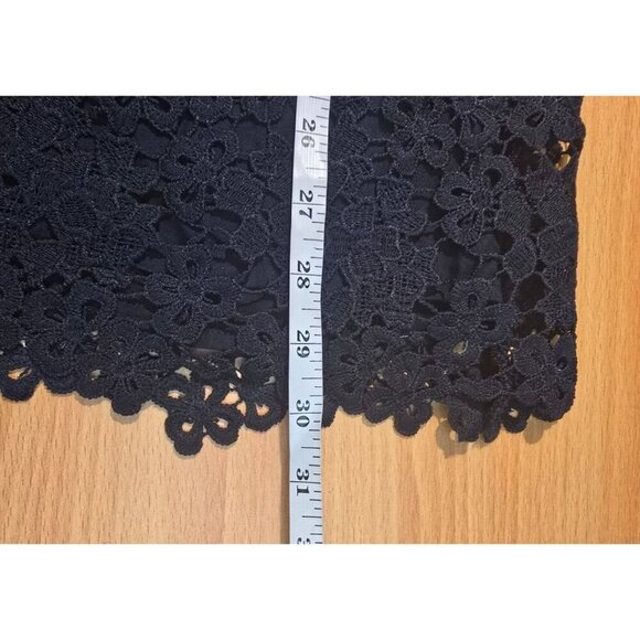 Abercrombie & Fitch Mini Dress Sz XXS Black Floral Embroidered Ruched LBD Boho - Picture 6 of 16